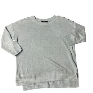 Tahari 100% Linen Knit Sweater Women’s Size M Sage Green Lightweight Pullover